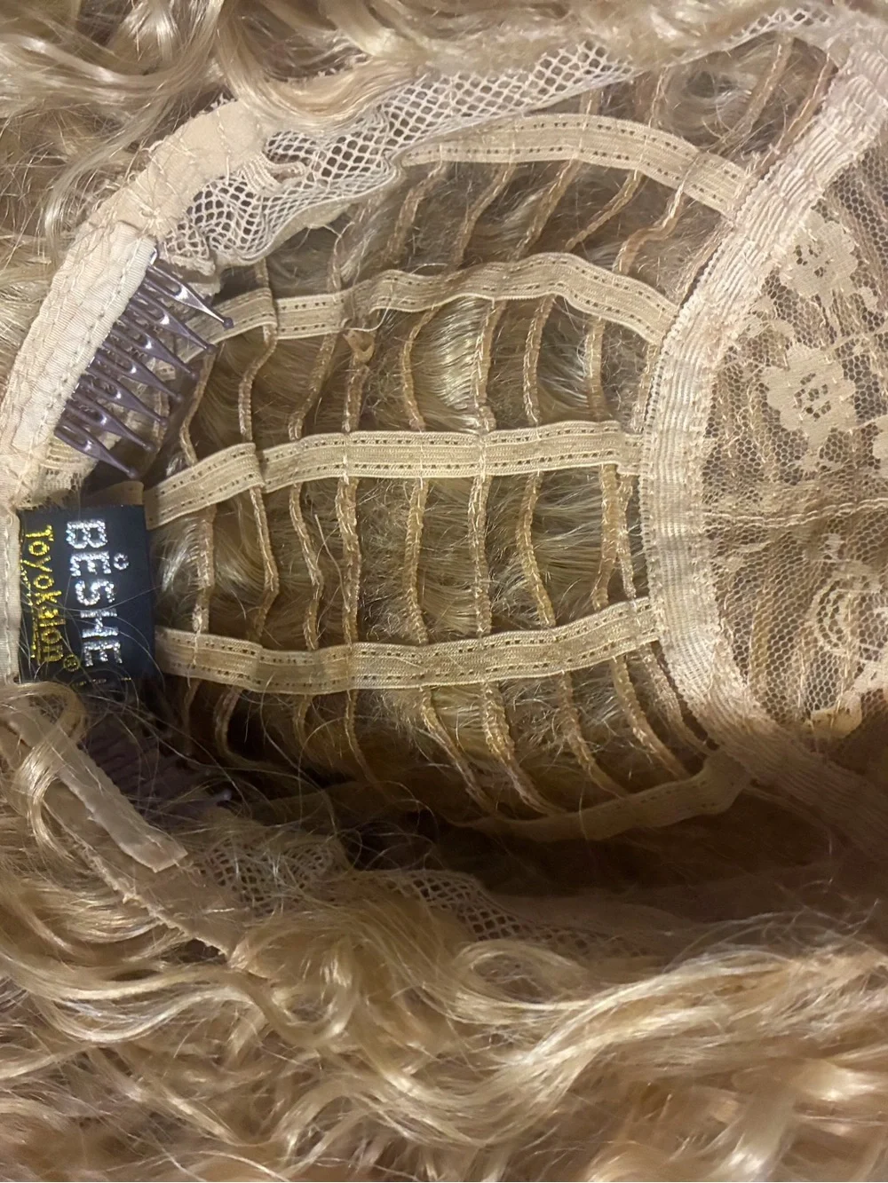 Blonde Curly Long Women's Synthetic half-Wig - Natural Blonde